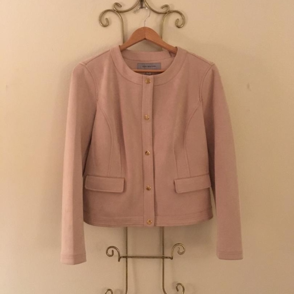 Faux Suede Jacket with Gold Snap Buttons